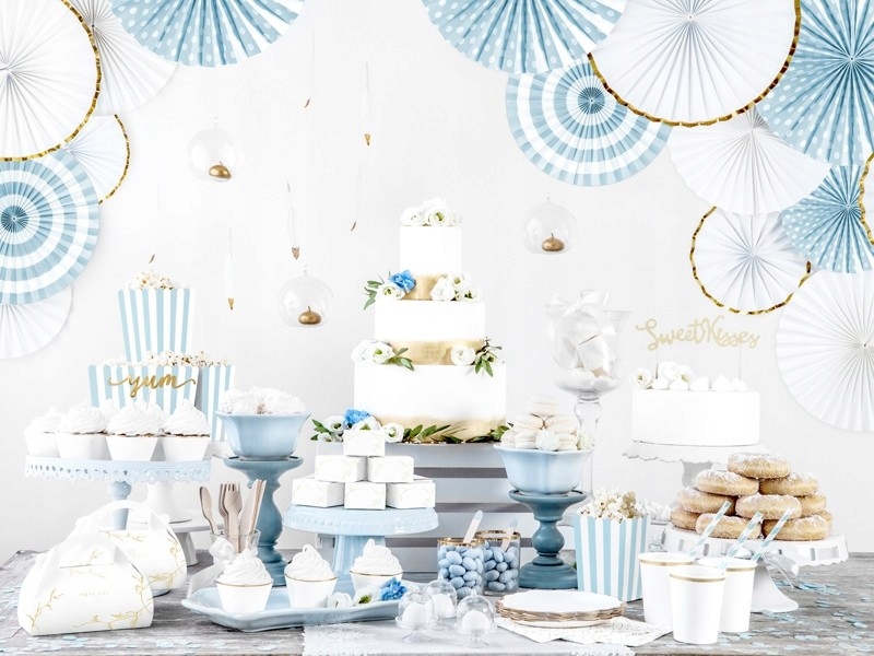 Talerzyki biały ozdobny złoty 18,5 cm 6 szt Średnica 18.5 cm