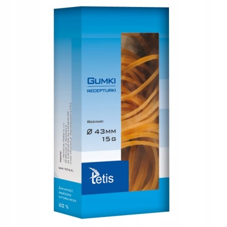 

Gumki recepturki Tetis 15g 43mm pomarańczowe