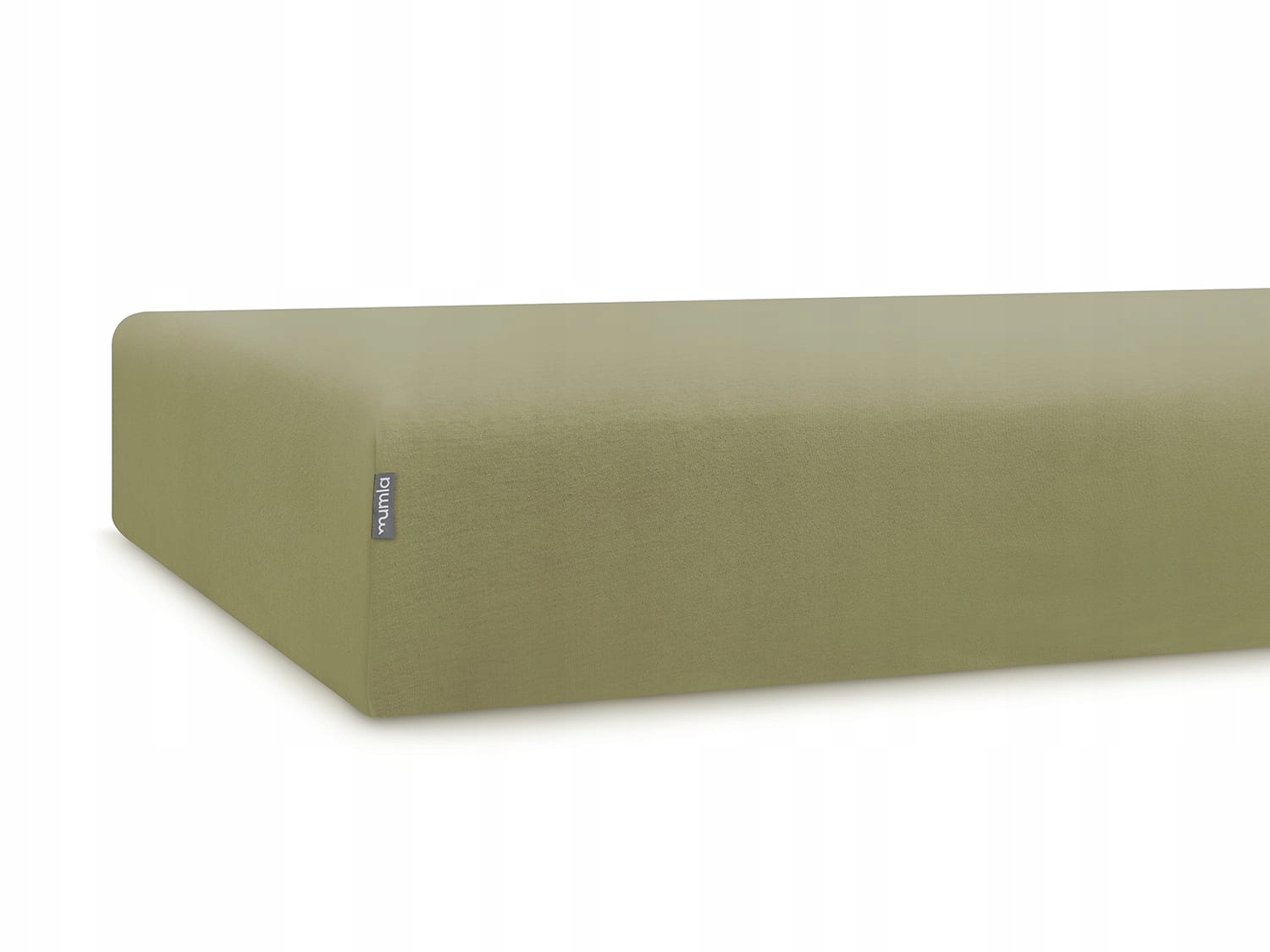 Khaki bavlnené prestieradlo 220 x 200 cm na vysoký matrac Mumla