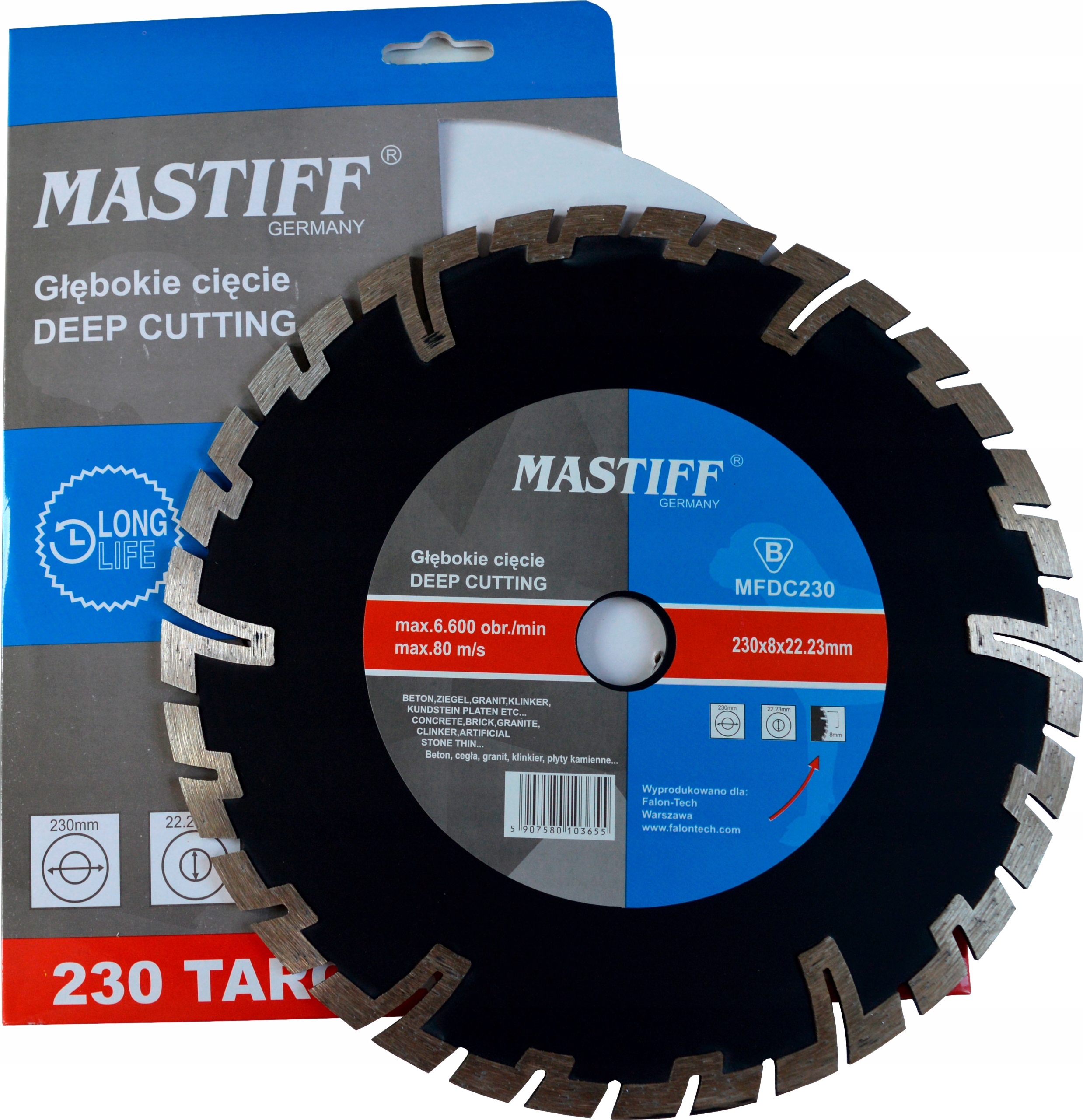 

Tarcza diamentowa głębokie cięcie Mastiff 230 mm