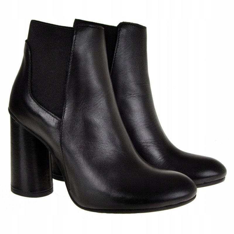 Ovye 1010 Italské Kotníkové Boty Černé Kůže Vyrobené V Itálii