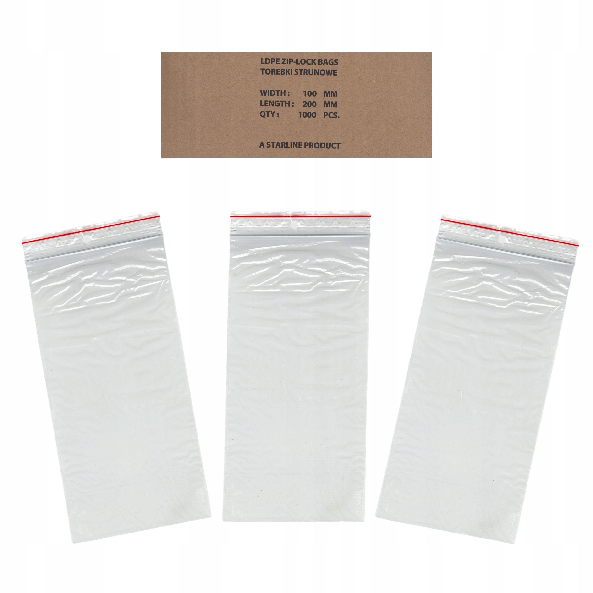 

Woreczki Torebki Strunowe 100x200 mm x 100 samarki