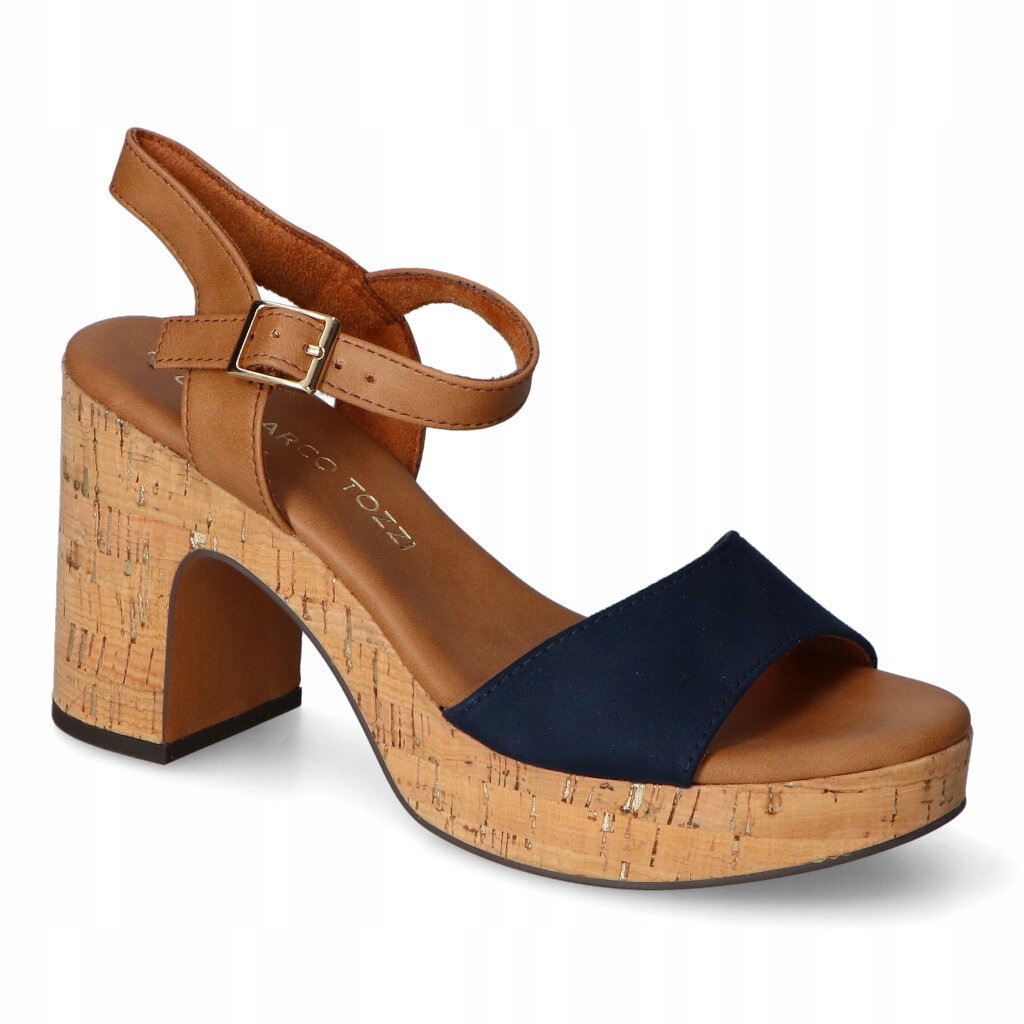 Sandály Marco Tozzi 2-28008-42/890 Námořnická Modrá/Hnědá barva 36