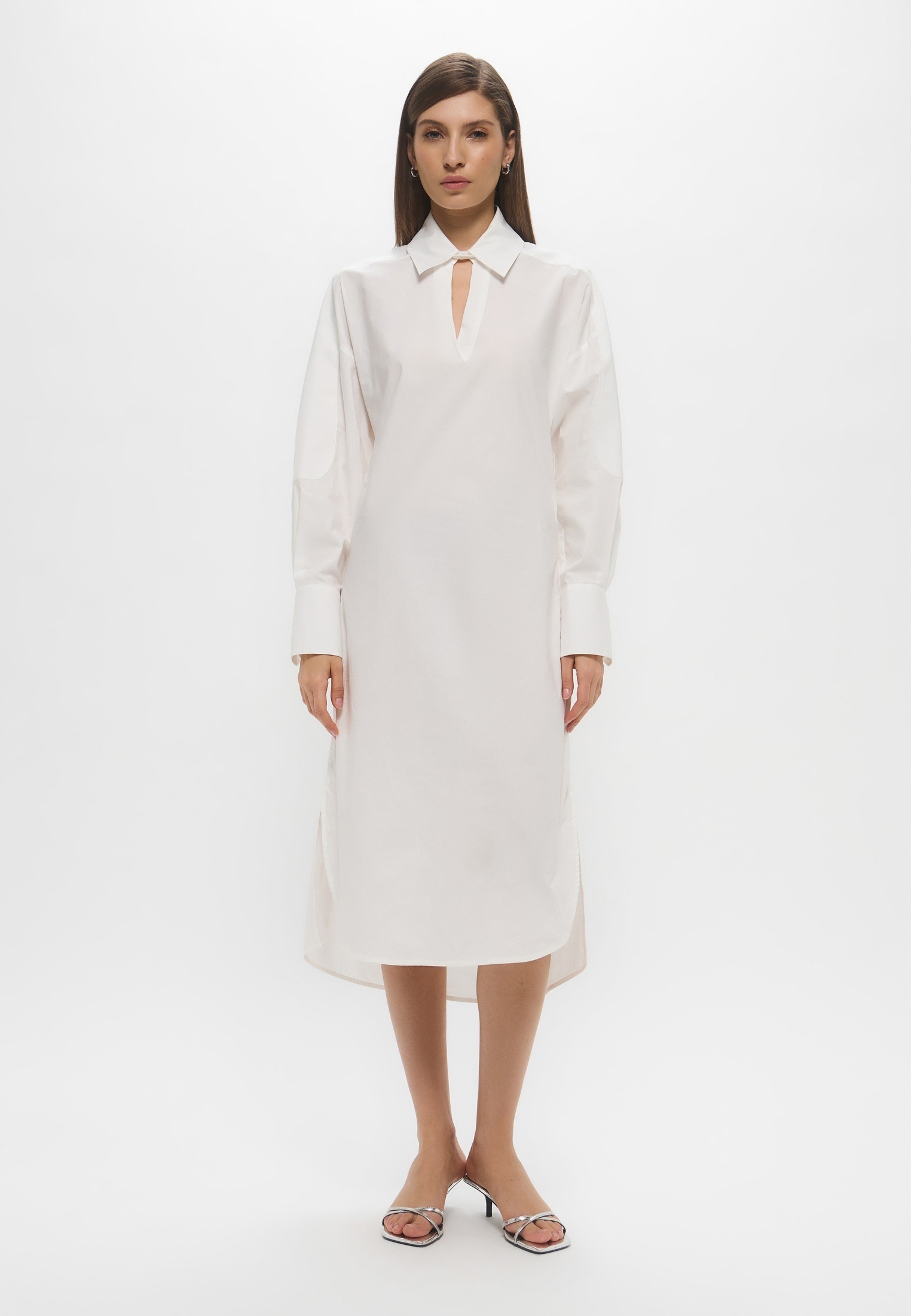 Tru Trussardi Bílá Šaty S Límcem (s)