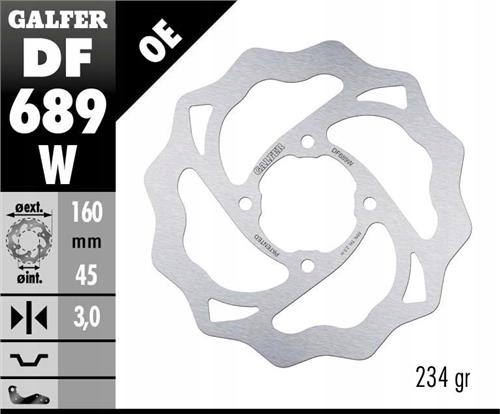 Galfer Brzdový Kotúč Zadný Ktm 65 Sx '98-'22, Gas Gas MC 65 '21-22 (160X45