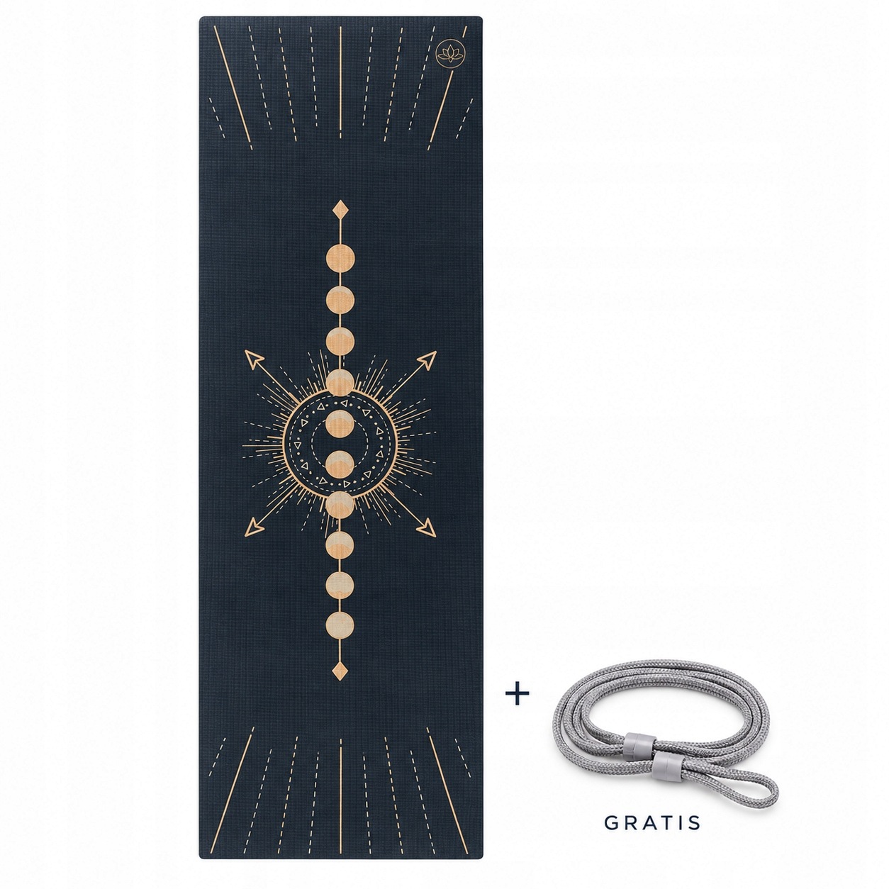 Podložka na jógu Bodhi Leela 4,5mm Lunalign pásek bonus pilates protiskluzová