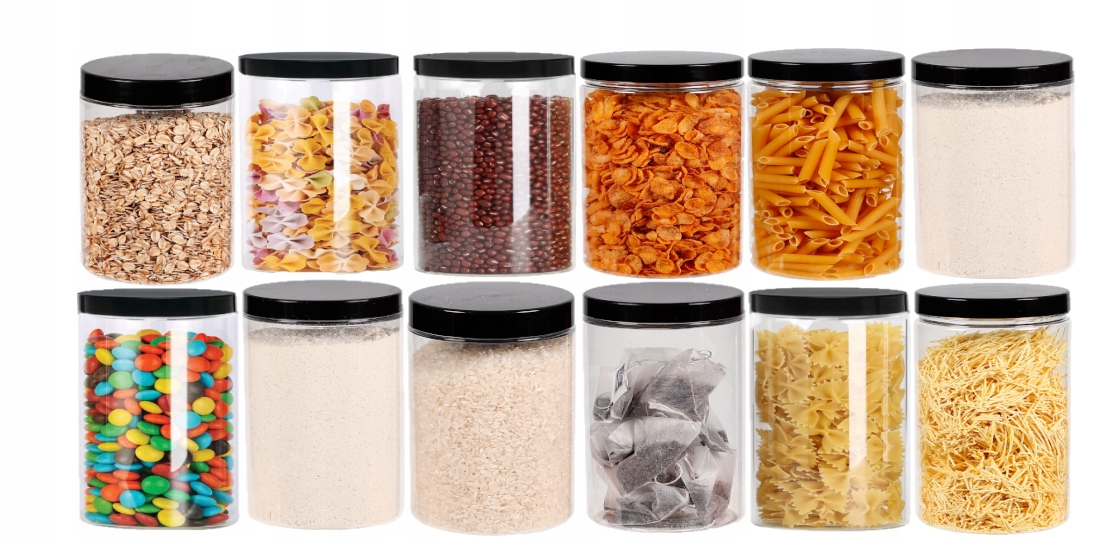 

Słoik Plastikowy 1000ML Na Makaron Żywność 12 Szt