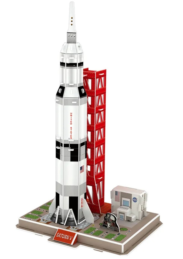 Puzzle 3D rakieta Saturn V 53 elementy dla dzieci 7+ – Zawartość zestawu