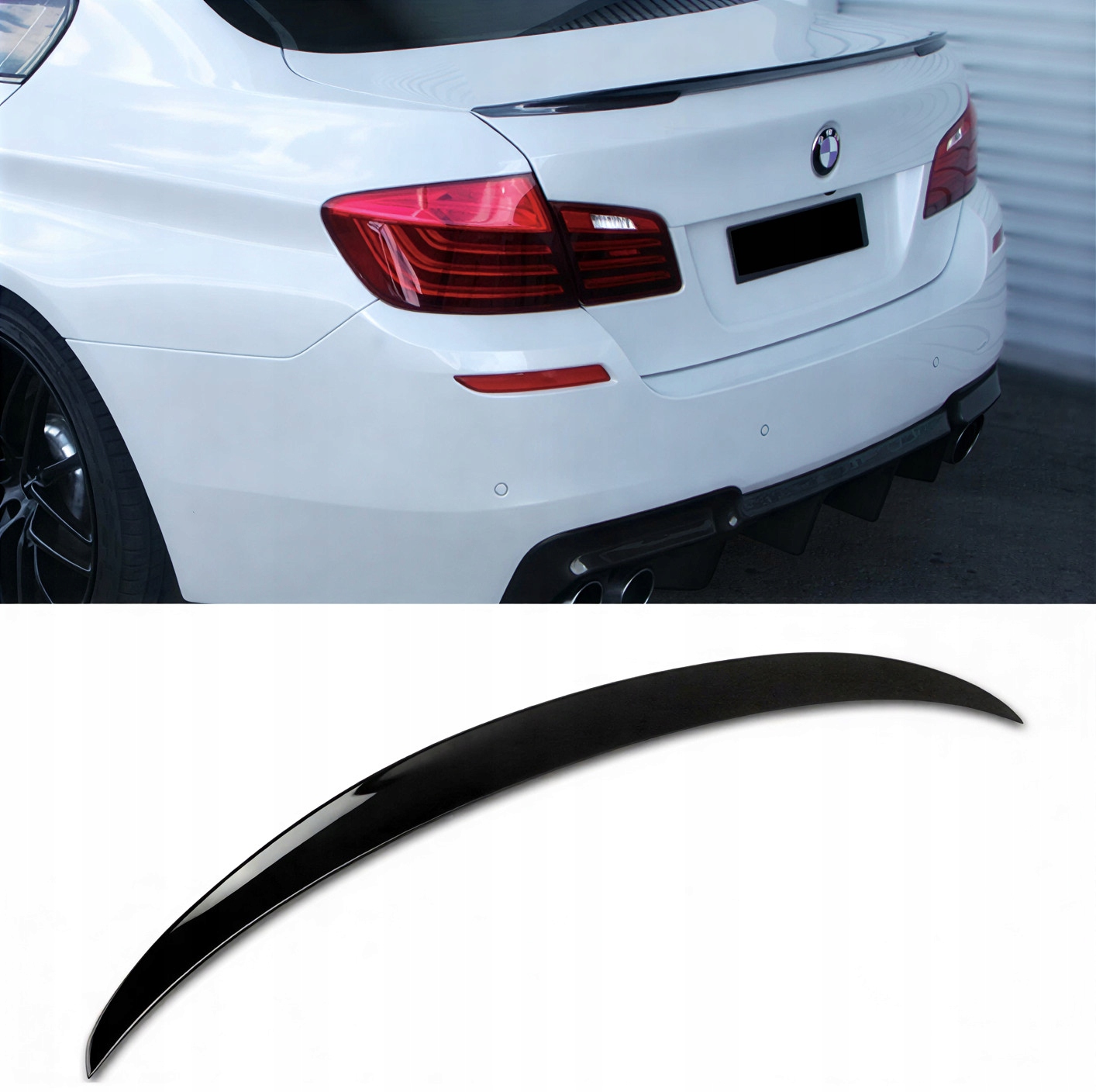 Bmw F10 2010-2016 Černý Spoiler Mp Zadní Klapky Zavazadlového Prostoru Letka Spoiler
