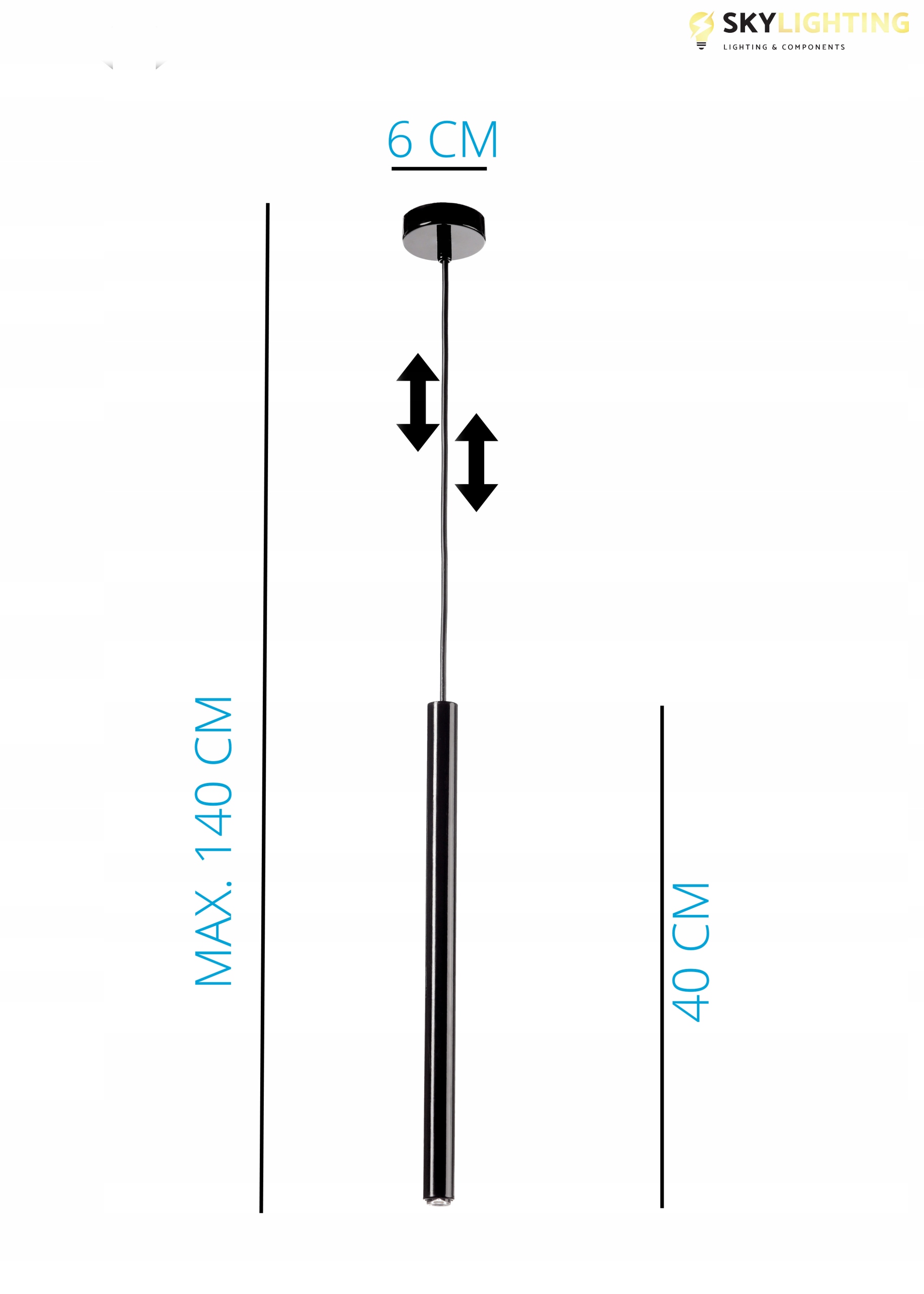 Smukła Nowoczesna LAMPA LASER SOPEL tuba LED 24mm Zasilanie sieciowe