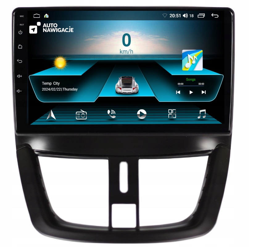 RADIO NAWIGACJA GPS PEUGEOT 207 2006-2012 ANDROID 2GB 64GB