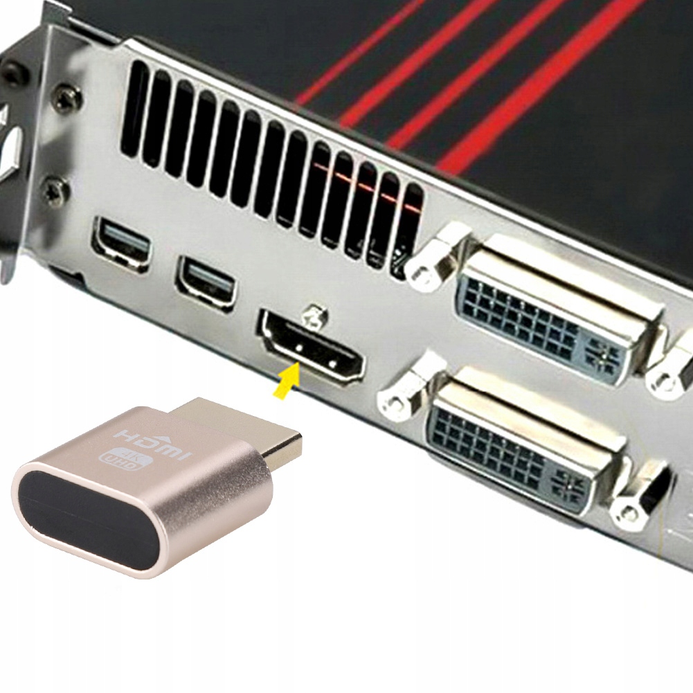 Adapter emulator 4K HDMI/VGA DUMMY Monitora Stan opakowania oryginalne