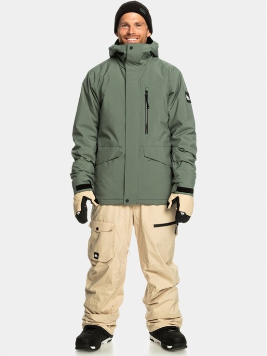 Pánska lyžiarska bunda snowboard Quiksilver Mission Solid zelená L