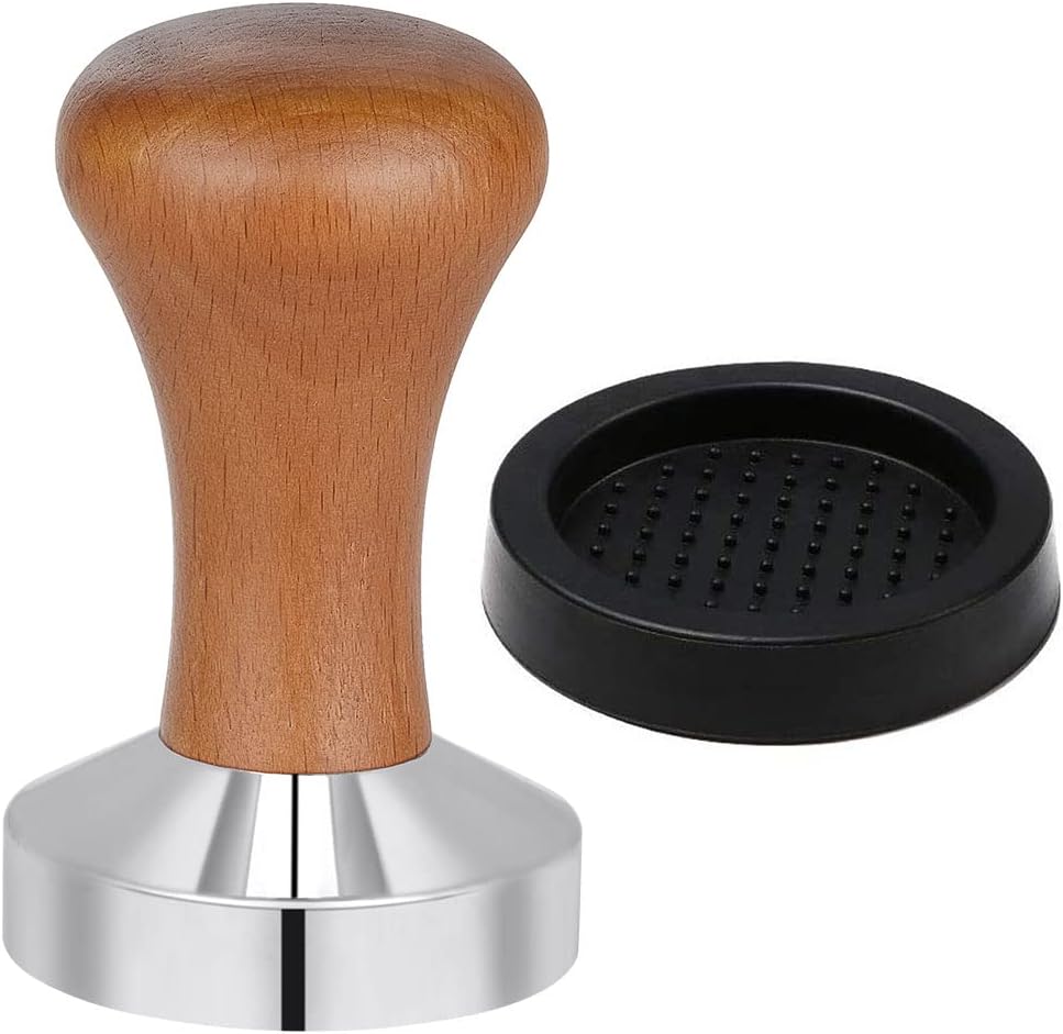 2 x Šlehač Tamper Na Kávu Nerezová Ocel Ergonomické Dřevo 51 MM 70 MM