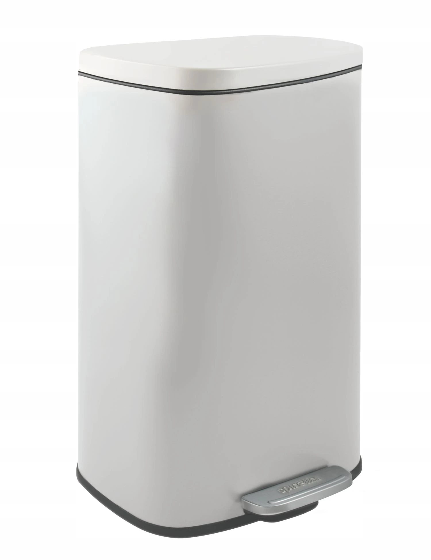 Levně Spirella pedálový odpadkový koš Akira, matná bílá ocel, soft-close, 50 L
