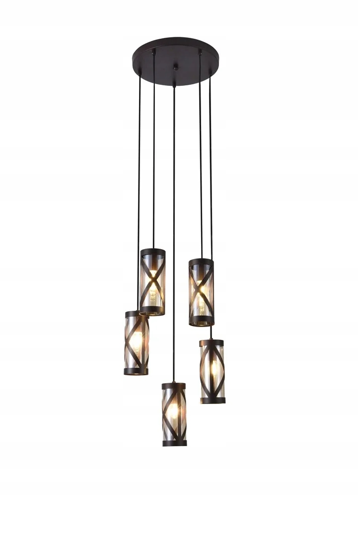 Industriálna závesná lampa E14 5x40W farba Hnedá 5340 Oberon Rabalux