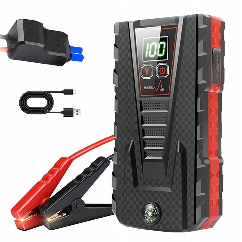 Startér Do Auta Power Bank 6000 Mah S Svítilnou A Usb Dvěma Porty