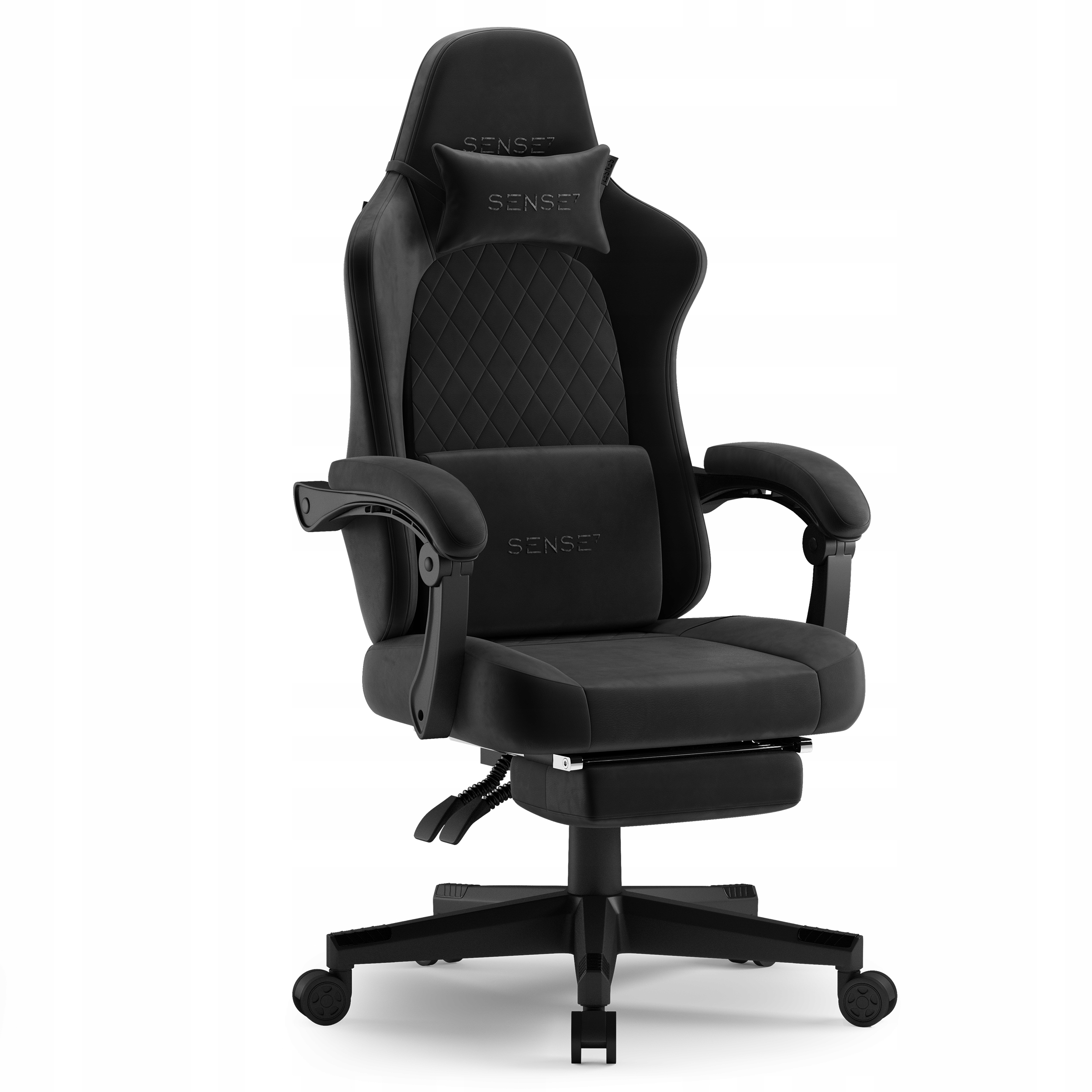 Fotel Gamingowy Sense7 Devon Tkanina Czarny Ergonomiczny Max Komfort Ultra
