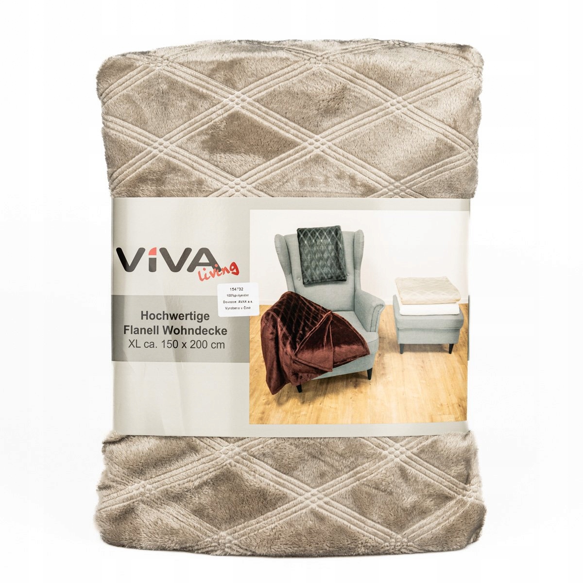 Deka z mikroflanelu Kosokáro, šedá, 150x200cm