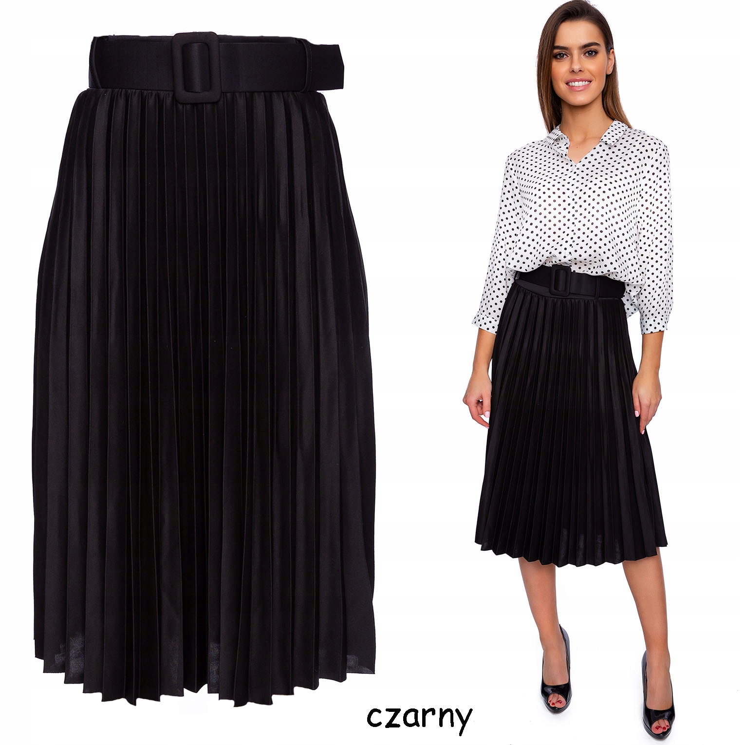 802__roz.S_SPÓDNICA PLISOWANA PASEK GUMKA Rozmiar S