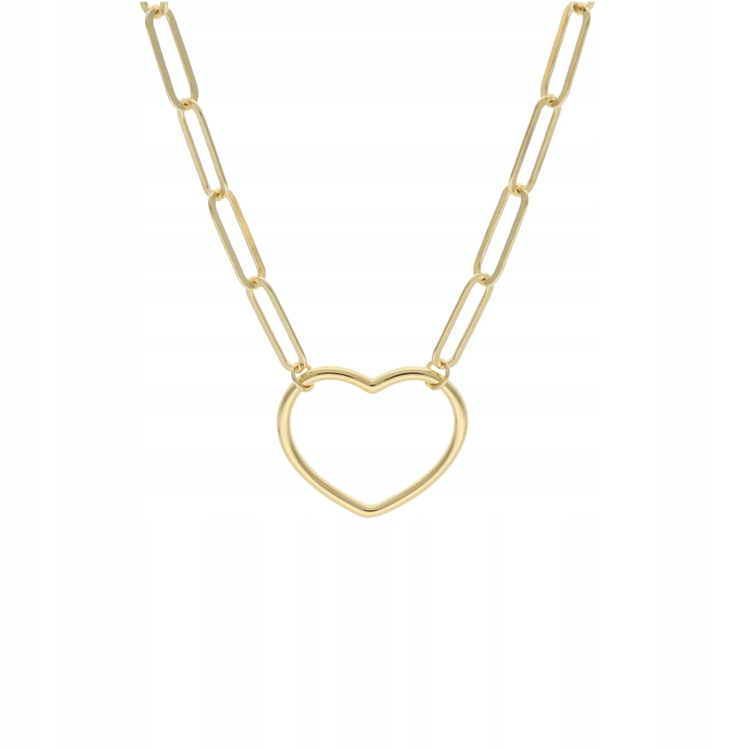 Řetízkový náhrdelník srdce stříbro pozlacený