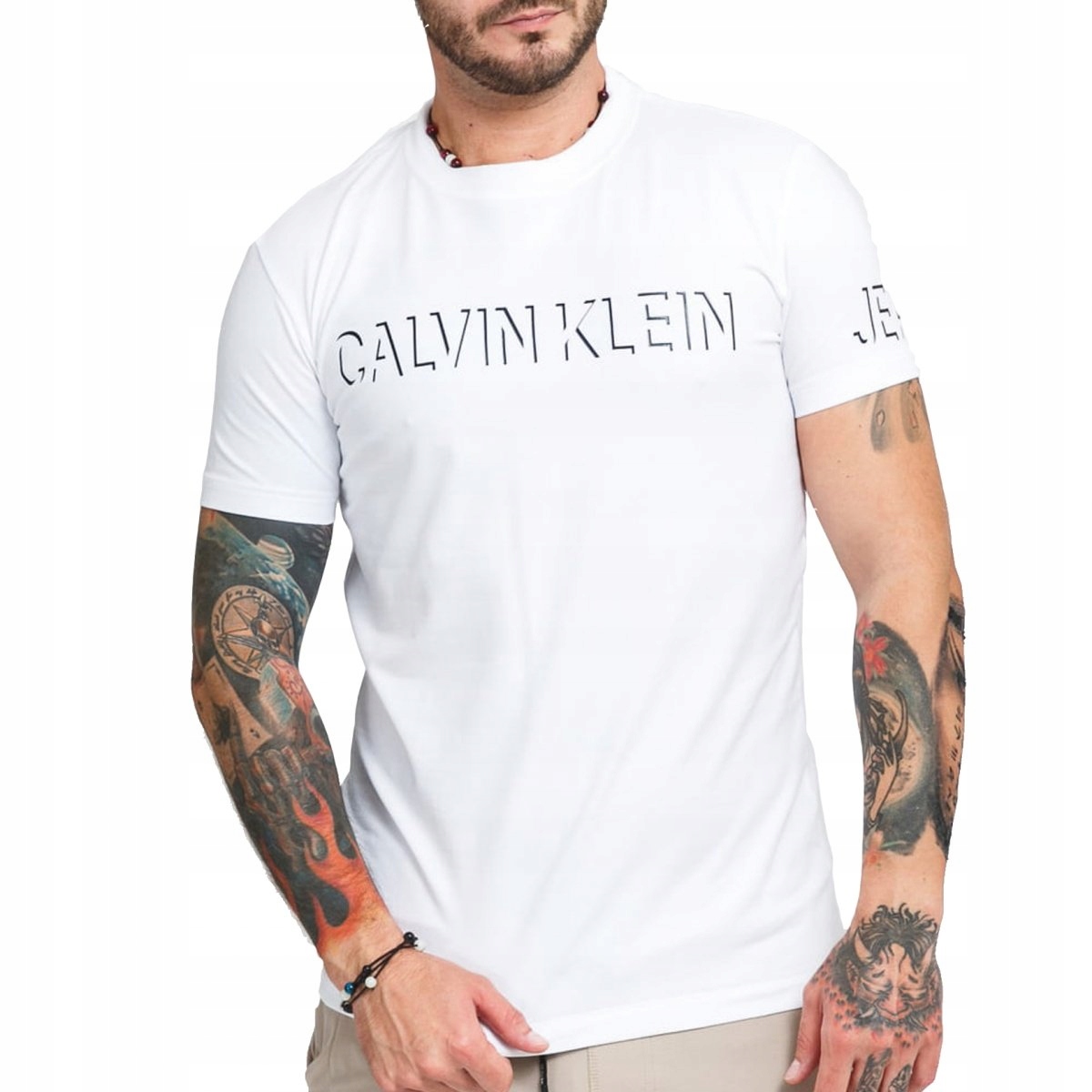 Calvin Klein tričko pánske tričko biele logo L