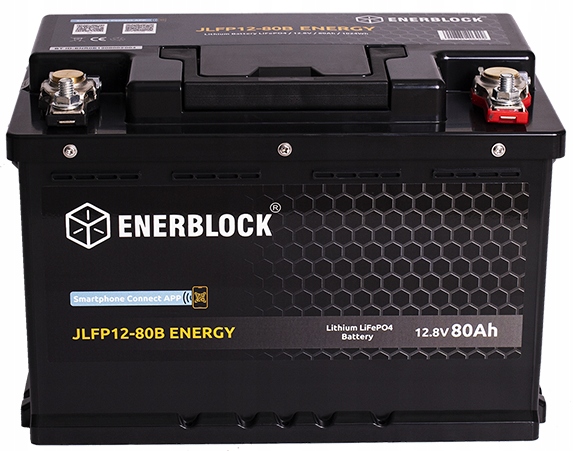 AKUMULATOR LITOWY LiFePO4 BMS 12V 80Ah DO KAMPERA ŁODZI UPS +Bluetooth