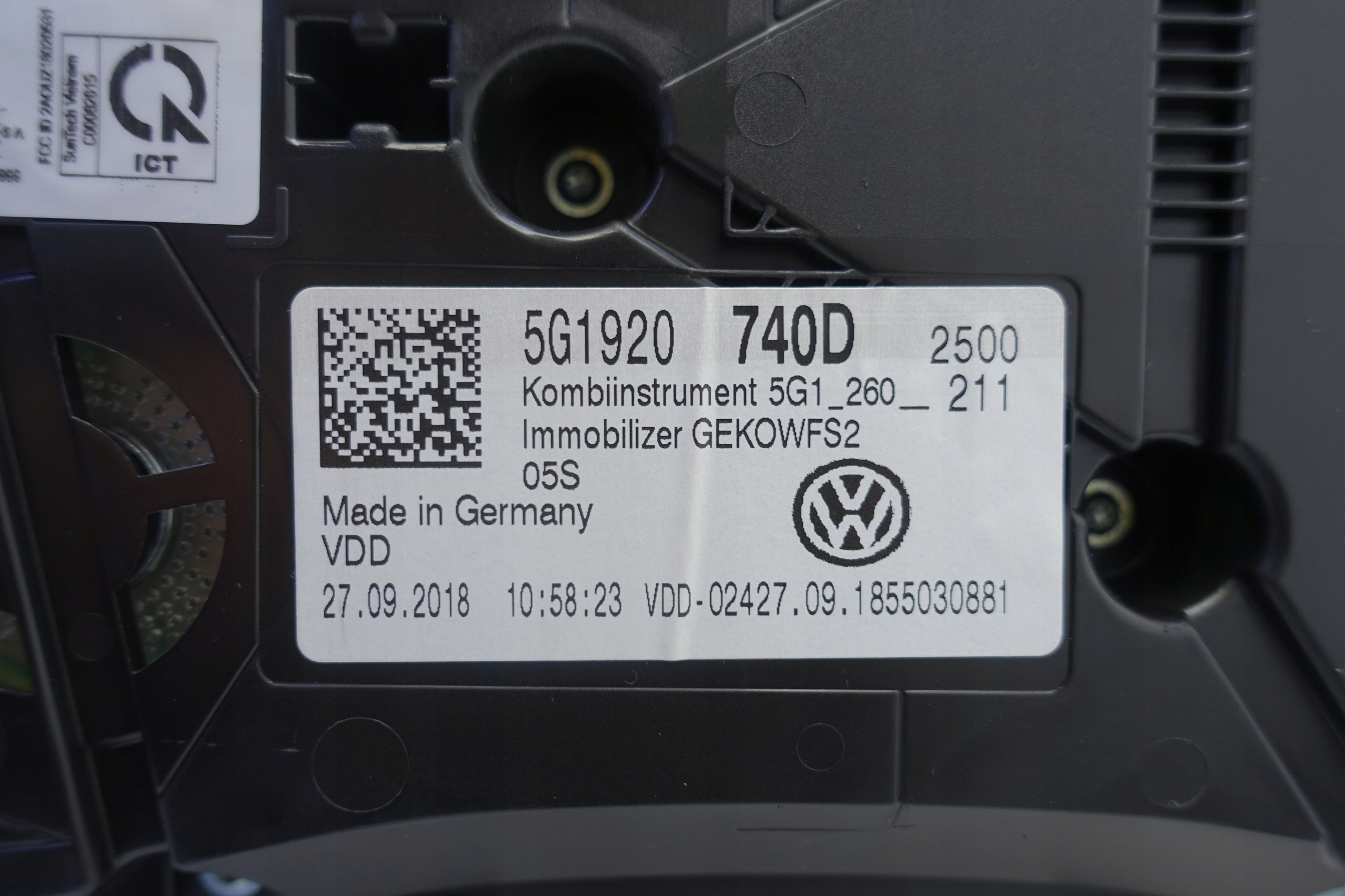 dials dials VW GOLF VII 7 5G 28248KM 5G1920740D