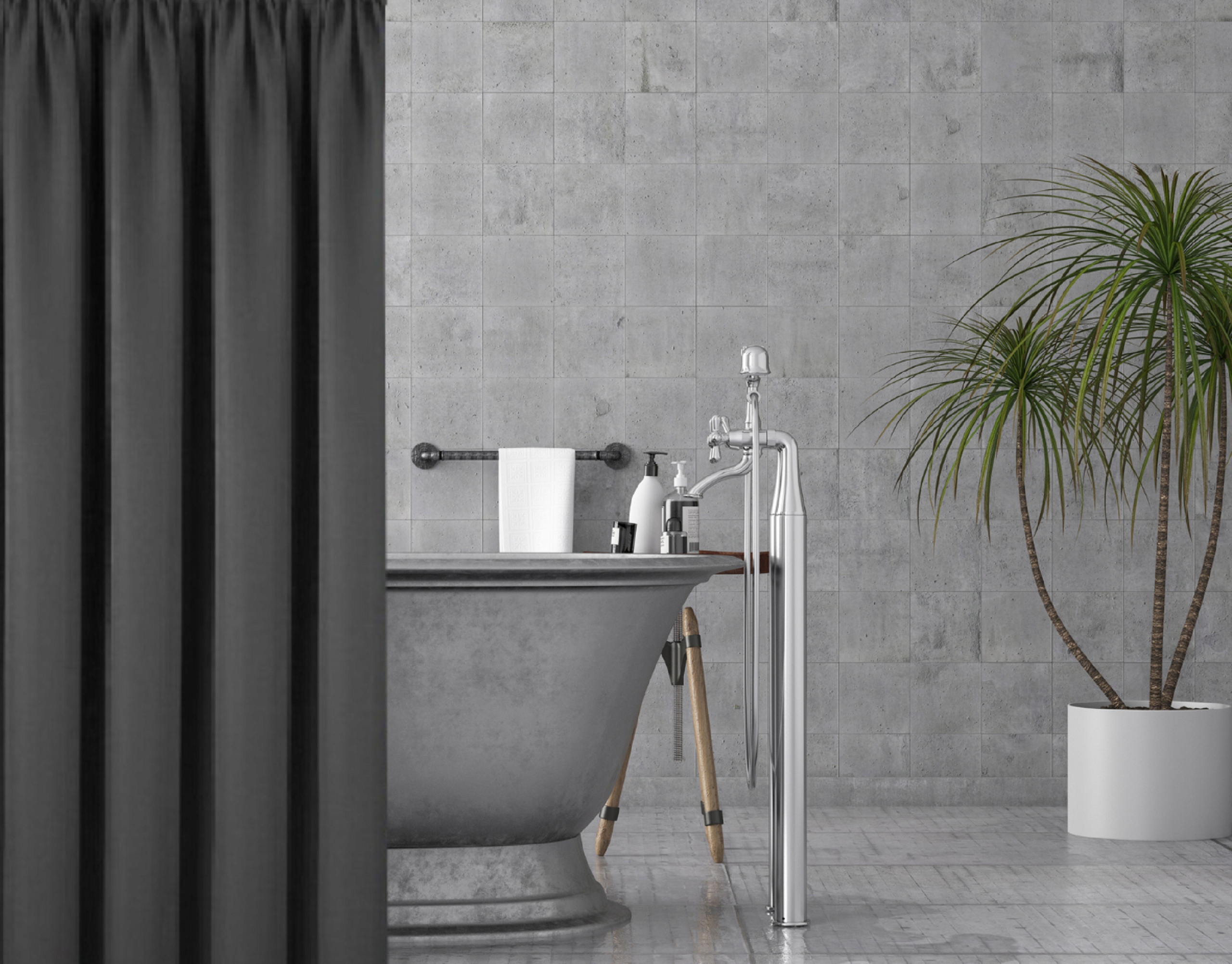 ZASŁONY WODOODPORNE OGRODOWE 155x220 NA PRZELOTKACH ZASŁONA PRYSZNICOWA Materiał poliester