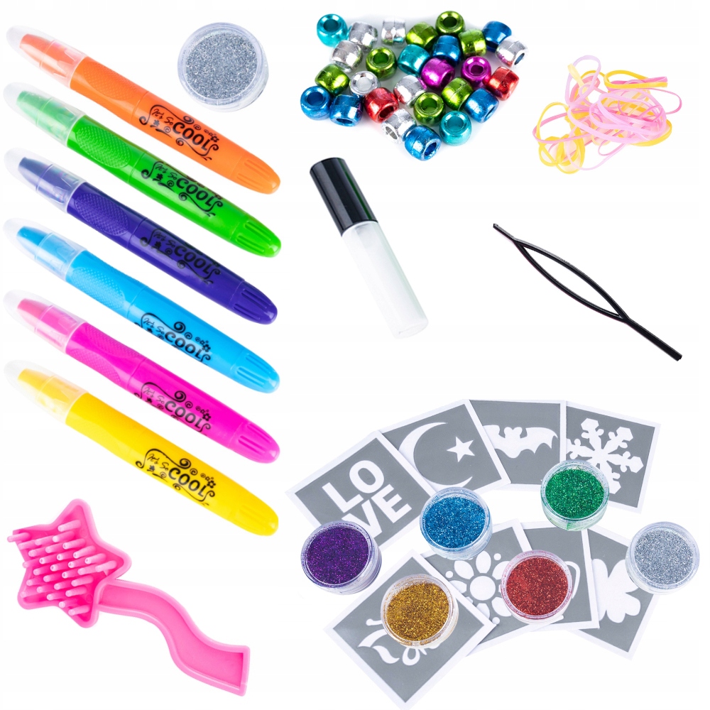 FARBY DO WŁOSÓW KOLOROWE TATUAŻE BROKATOWE DZIECI Marka Stator