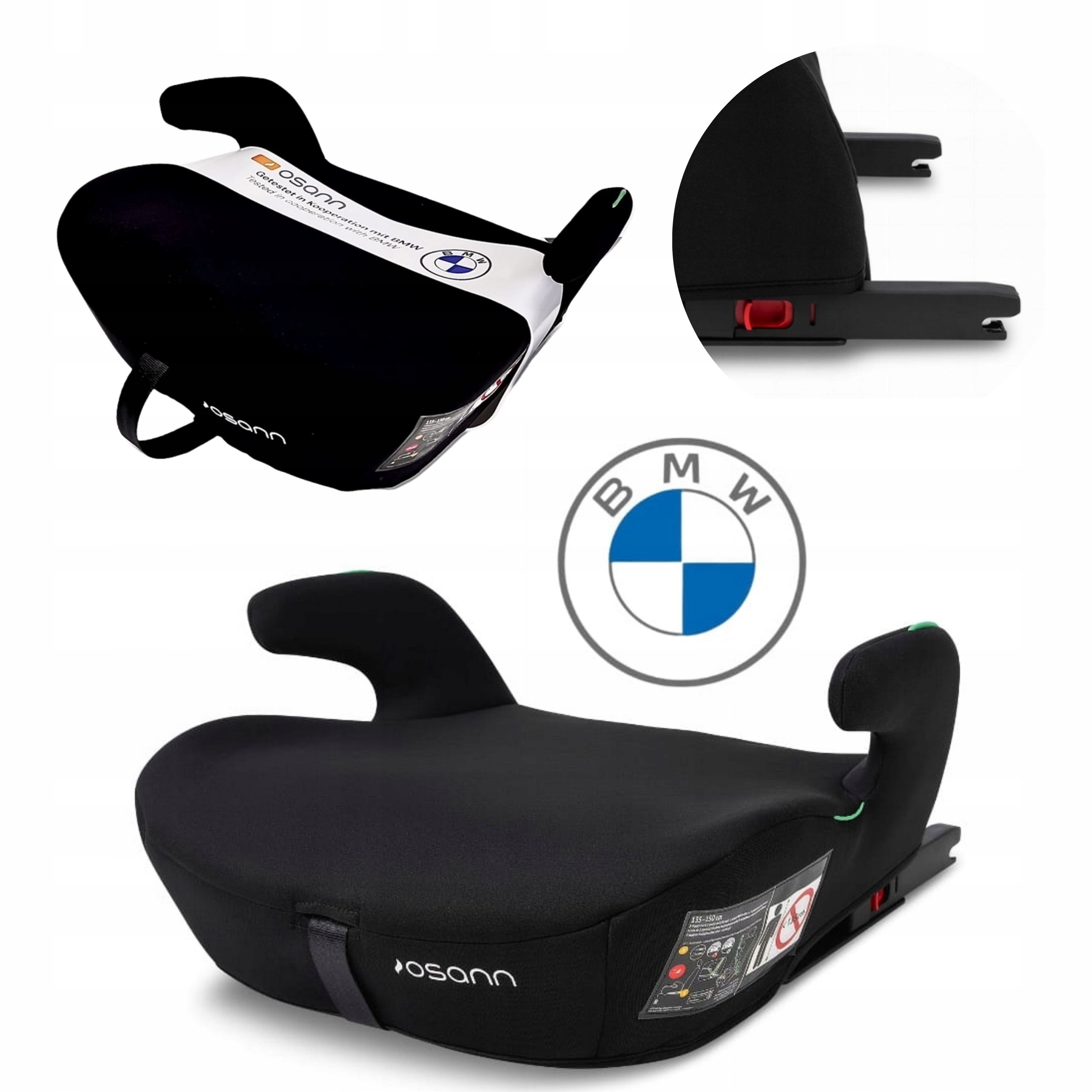 Osann Boost Isofix I-size Fotelik 135-150CM Siedzisko Podstawka Black Bmw