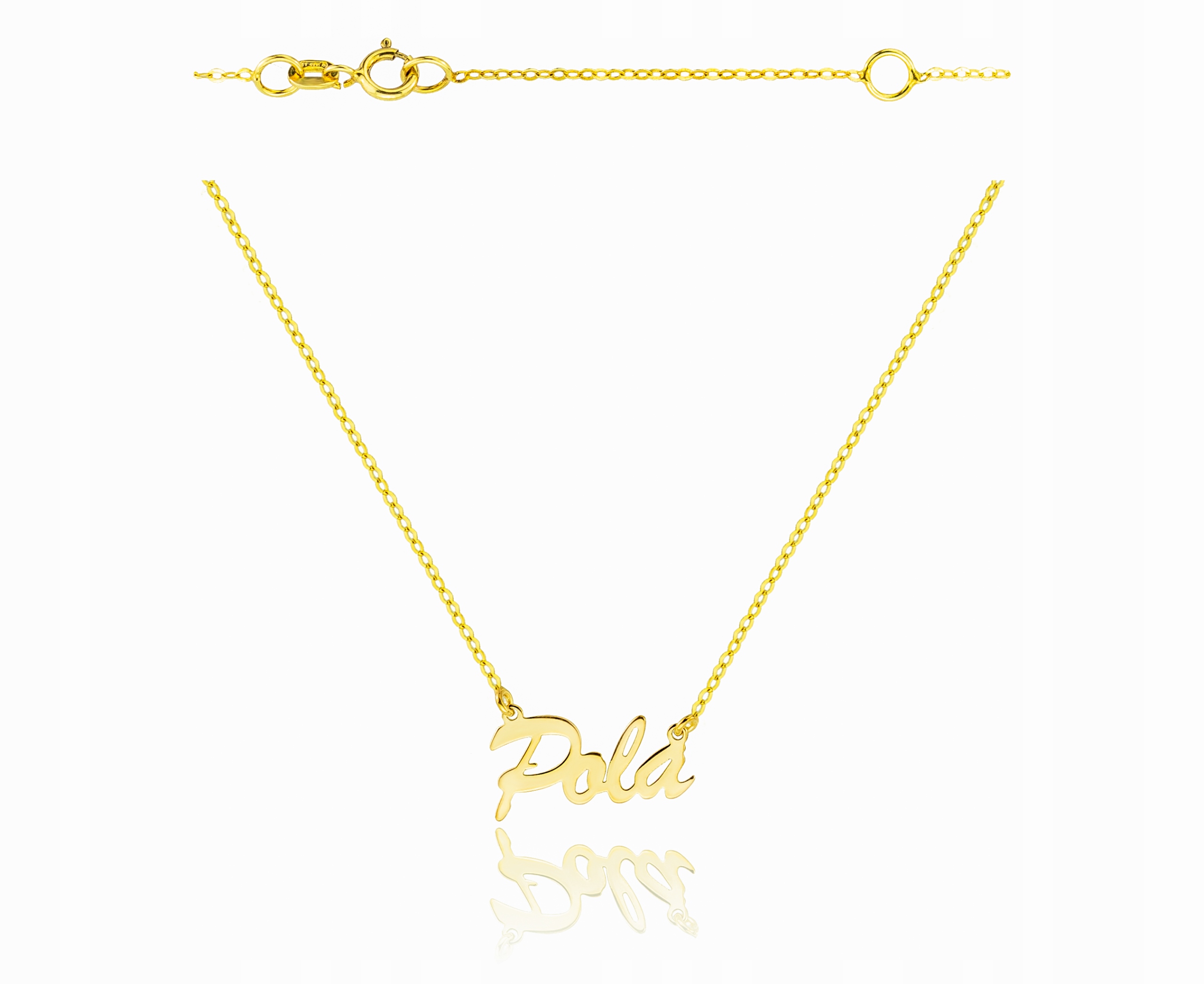 Zlatý náhrdelník 585 s jménem Pola vaše gravírování