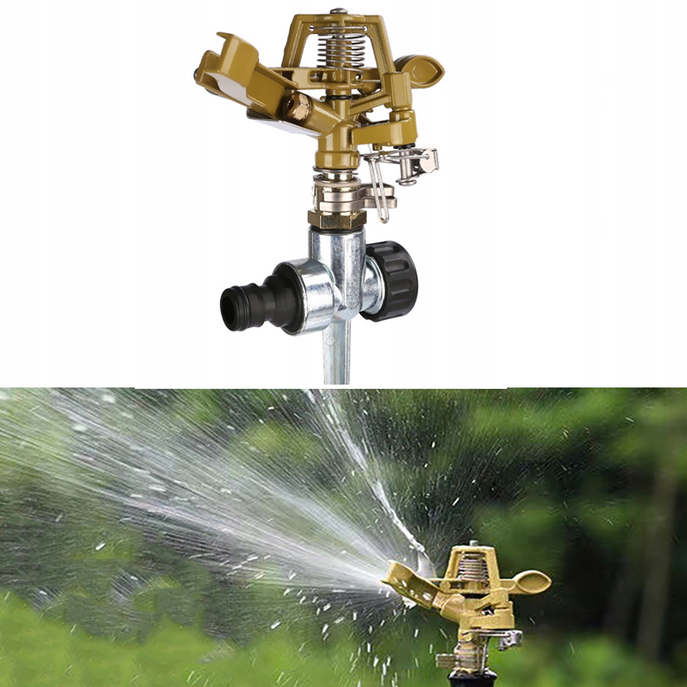 Zraszacz ogrodowy pulsacyjny METALOWY obrotowy 360