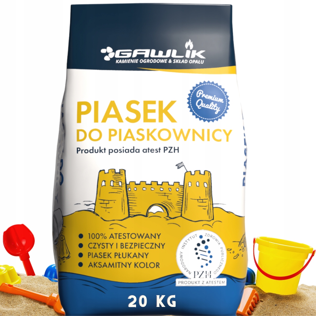 PIASEK DO PIASKOWNICY PIASKOWNIC Z ATESTEM PZH 20 KG DLA DZIECI DELIKATNY