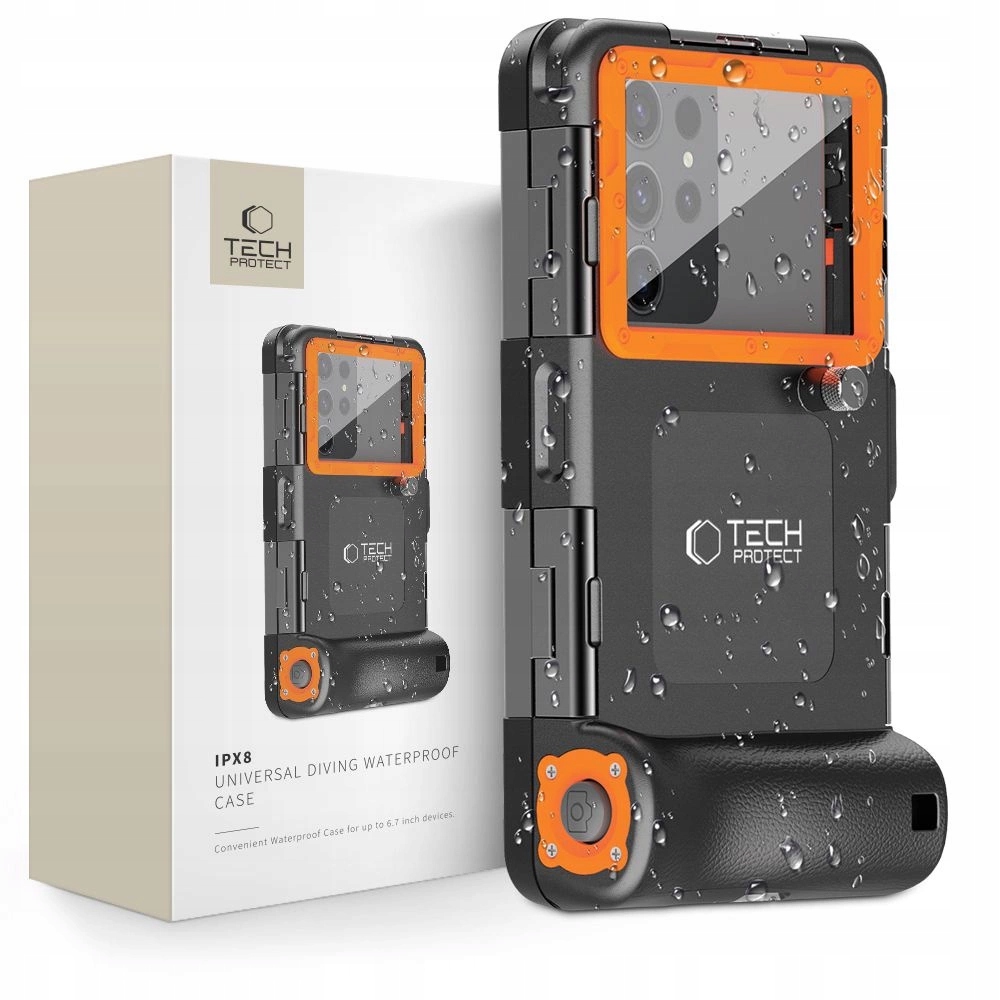 Obal Tech-Protect voděodolné IPX8 pro chytré telefony 4.7-6.7" černo-modré