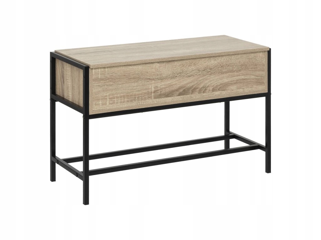 Skrinka na topánky loft Aliaj, sedátko úložný priestor, 76,5 x 30 x 48 cm