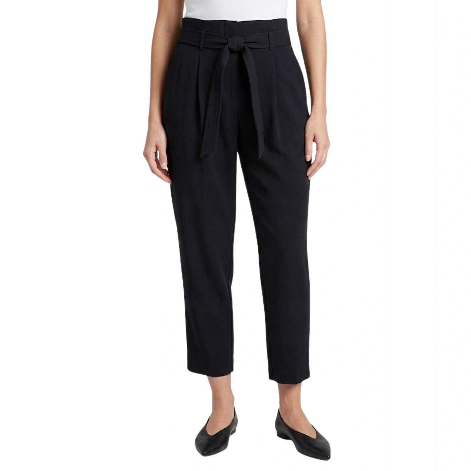 Dámské kalhoty Morgan s vysokým pasem, s páskem, elegantní černé vel. 42