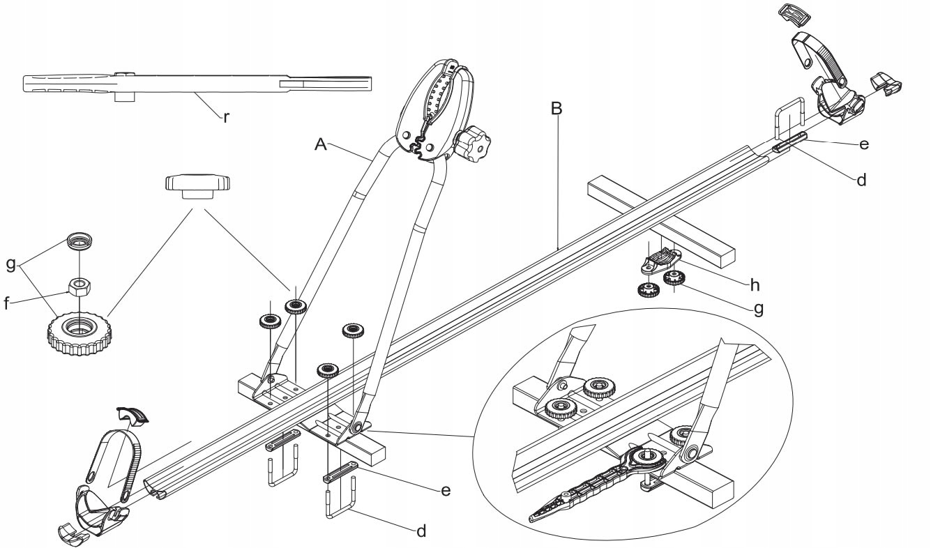 BAGAZNIK DACHOWY NA ROWER UCHWYT ROWEROWY HOMAR 2 Model HOMAR 2 ALU