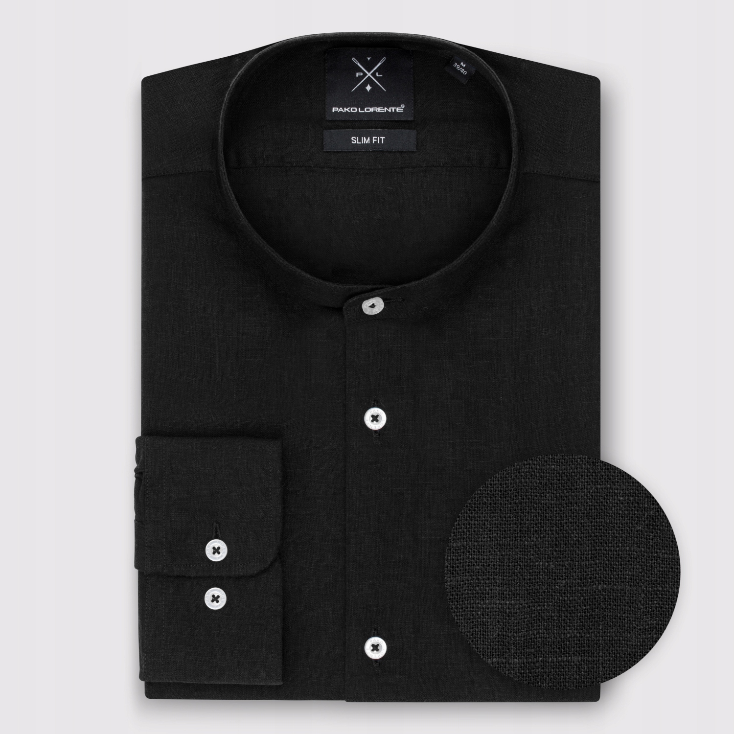 Černá pánská košile se stojáčkem Pako Lorente vel XL