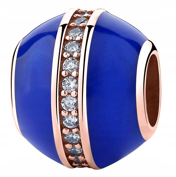 Přívěsek Modrá Korálka růžové zlato stříbro 925