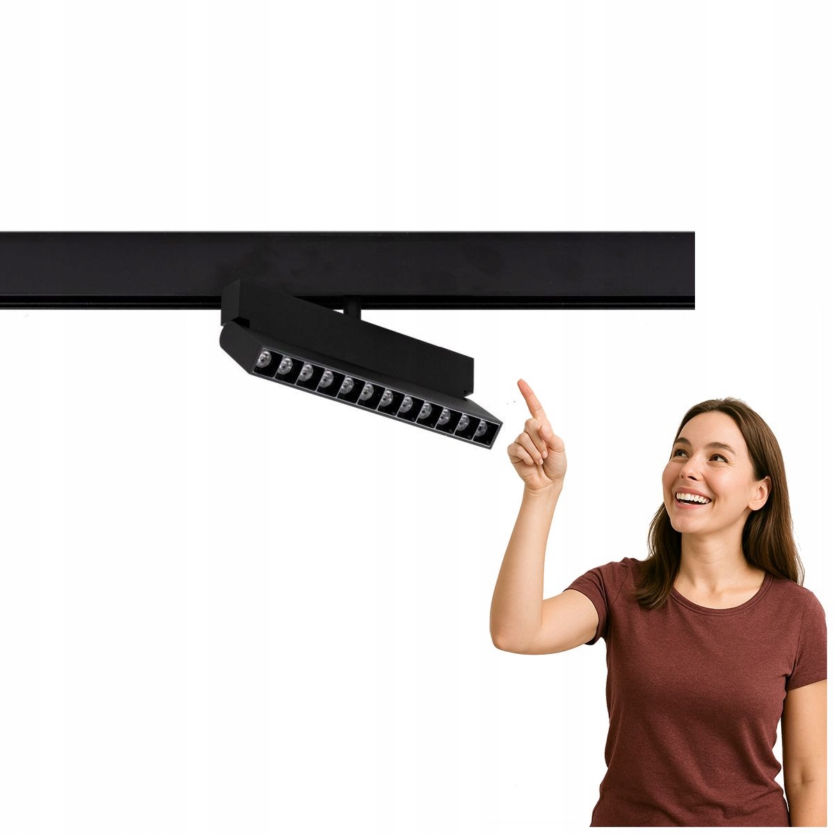 Čierny 12W magnetický Led reflektor série Norman Roto Italux