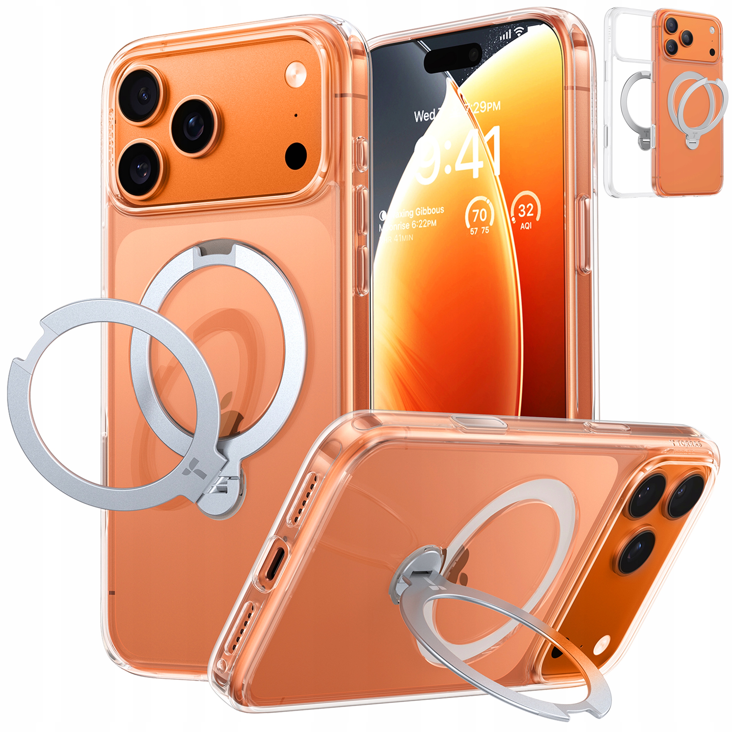 Torras Ostand Spin Case – Pouzdro MagSafe s držákem pro iPhone 17 Pro Max