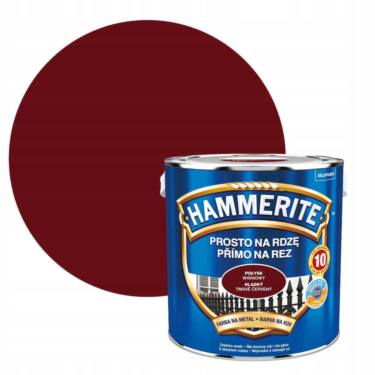 Hammerite Na Rdzę 2,5L Wiśniowy Połysk