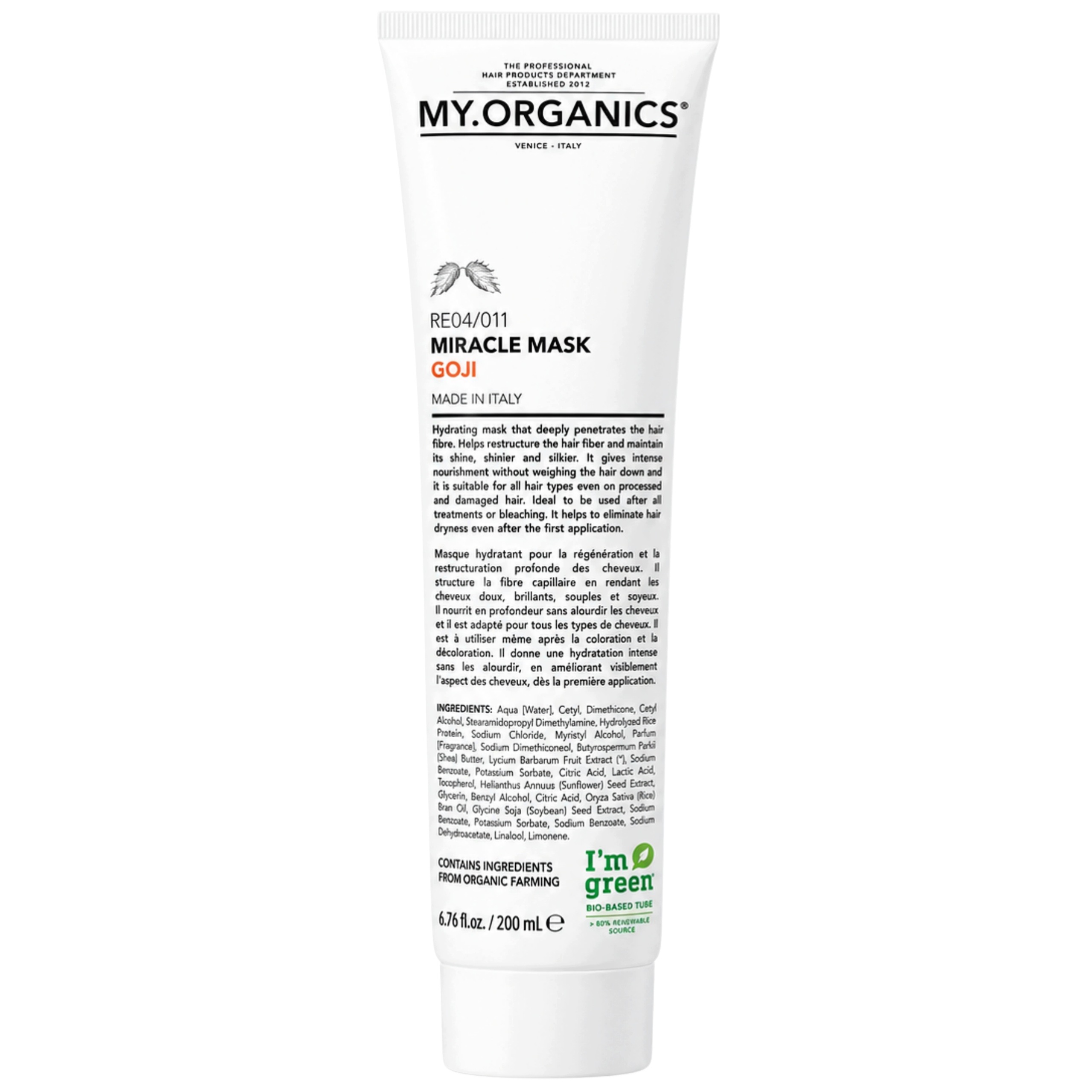 Maska do włosów Nawilżająca Regeneruje My.organics Miracle Mask Goji 200ml