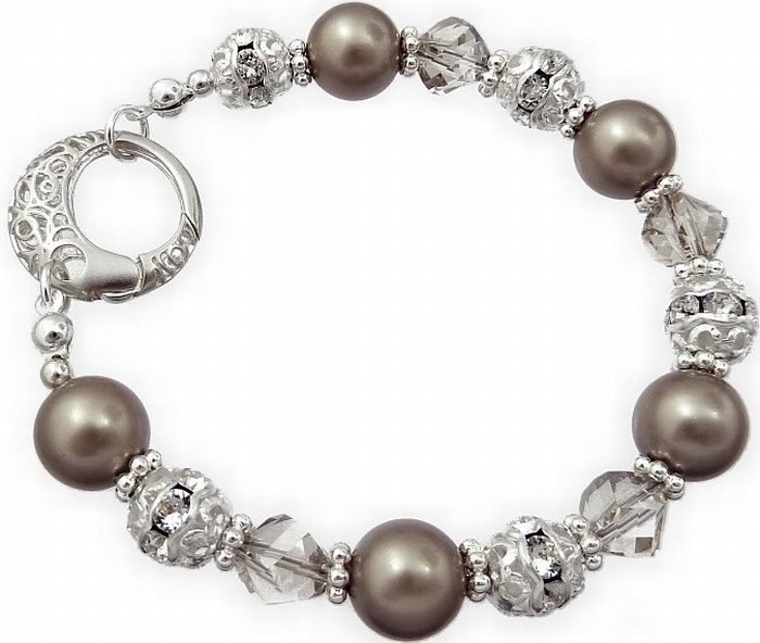 Krásný náramek Perly Crystals Platinum Arande