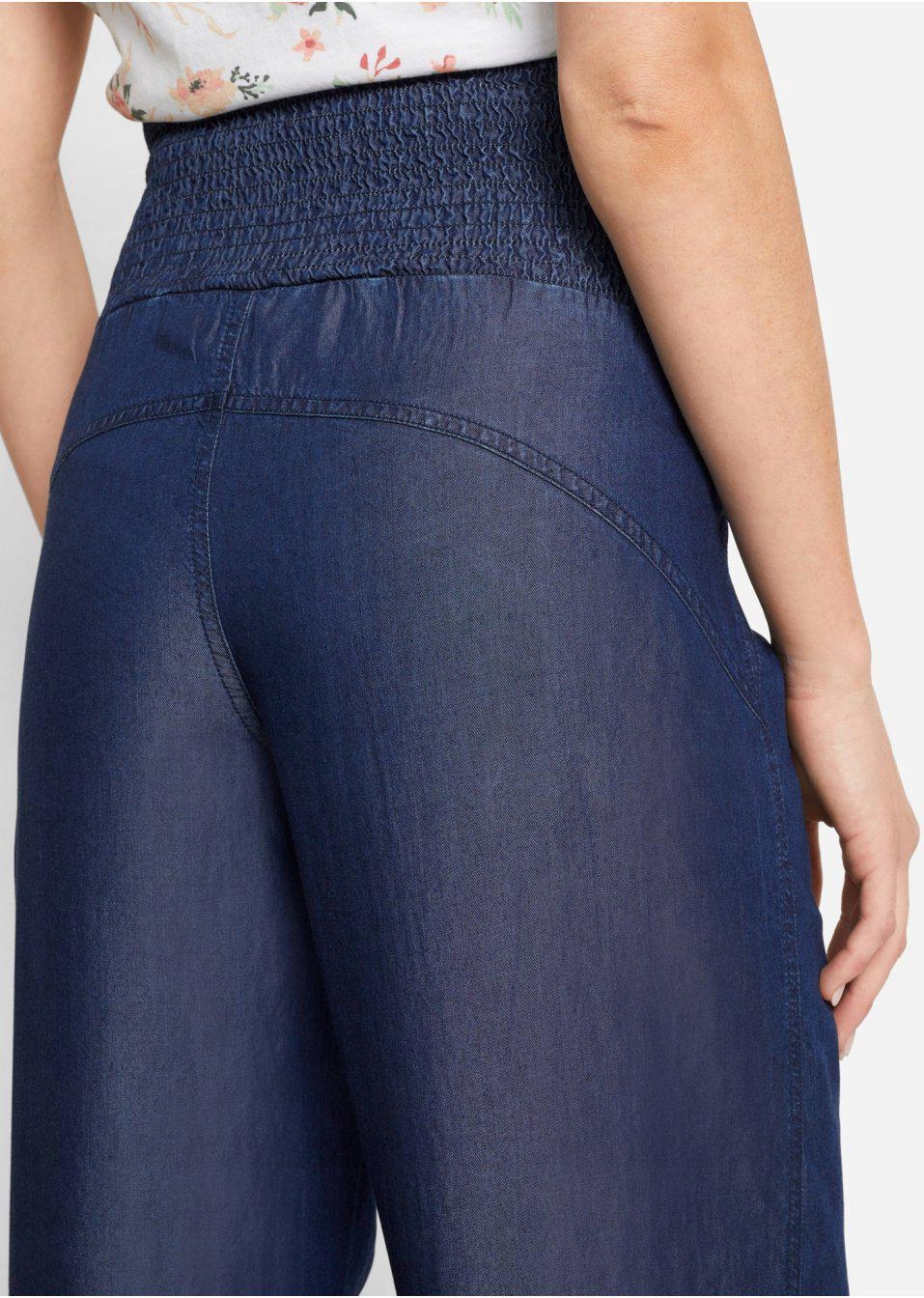 BONPRIX S30 JWI CIĄŻOWE GRANATOWE SPODNIE Z SZEROKIMI NOGAWKAMI _/ 46 Materiał dominujący lyocell
