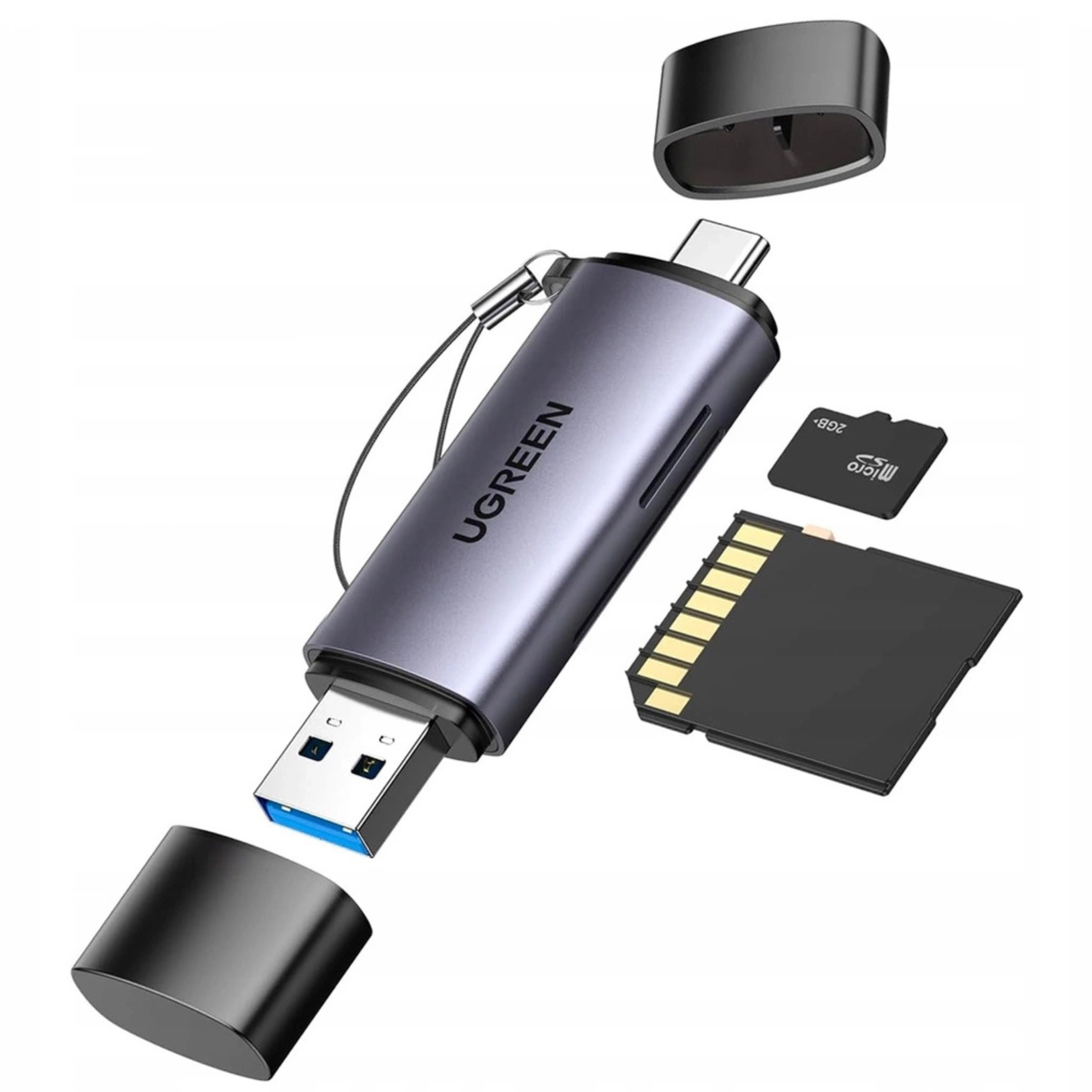 Czytnik Ugreen CM185 50706 do kart SD / microSD na USB-A 3.0 / USB-C 3.0