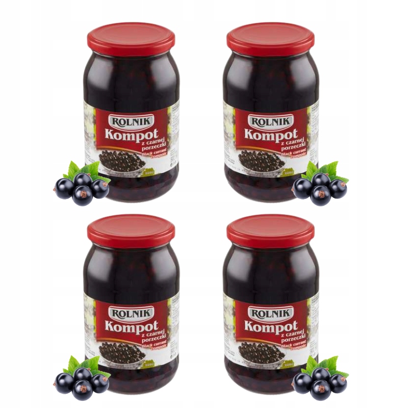 Rolnik Kompot z černého rybízu Pasterizovaný sada 4x850g Sklenička