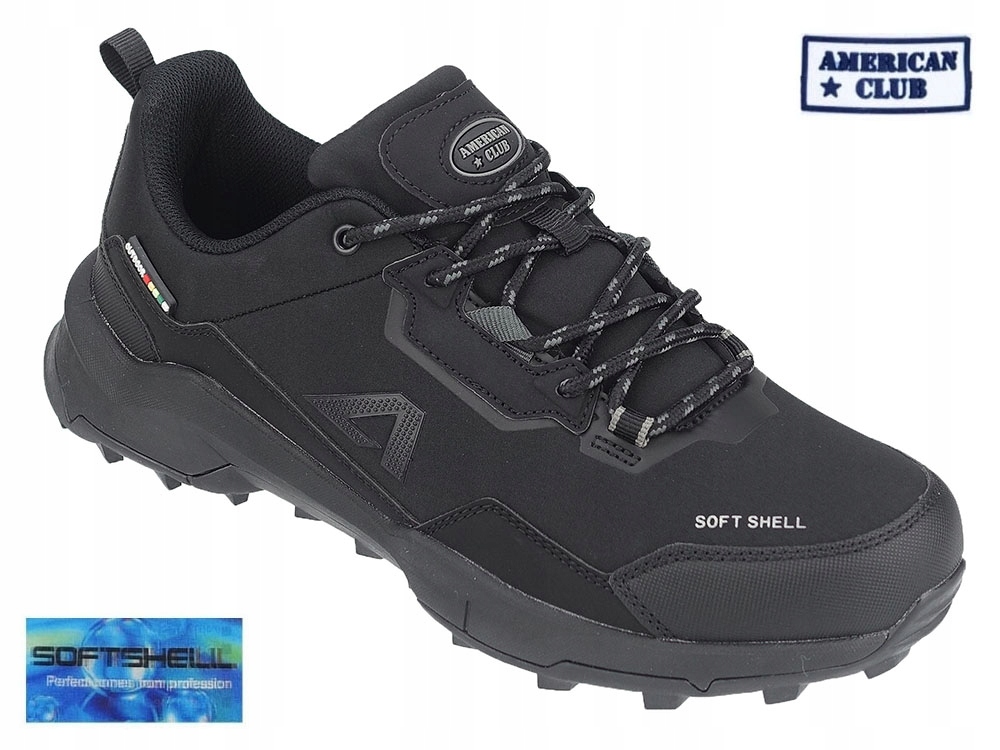 American Club HL111 Pevné Lehké Trekové Boty Pánské Softshellové Černé 41