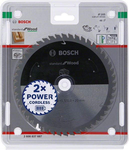 Bosch Pila Standard Wood Accu 165x20x48z B2608837687